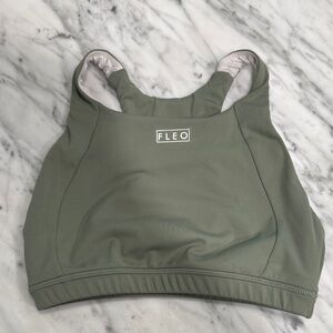 Fleo Olive Green High Neck Sports Bra